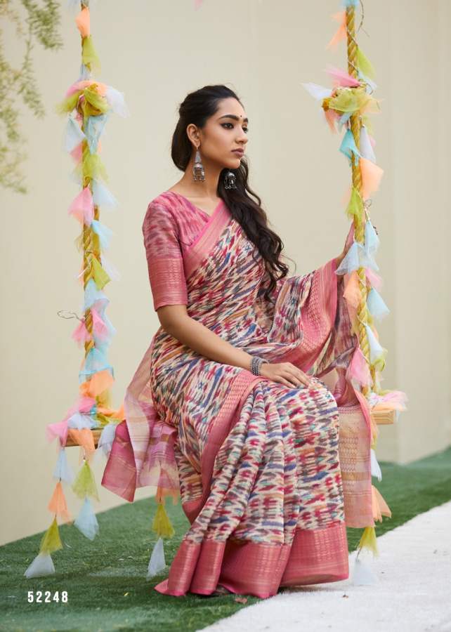 Shangrila Niharika Digital Soft Linen Daily Wear Saree Collections